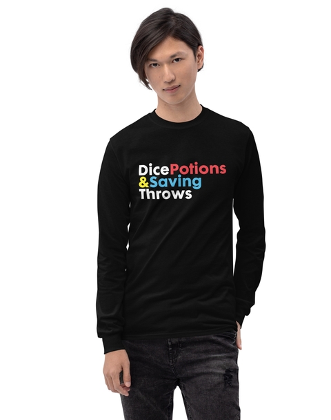 Dice, Potions & Saving Throws Long Sleeve Shirt